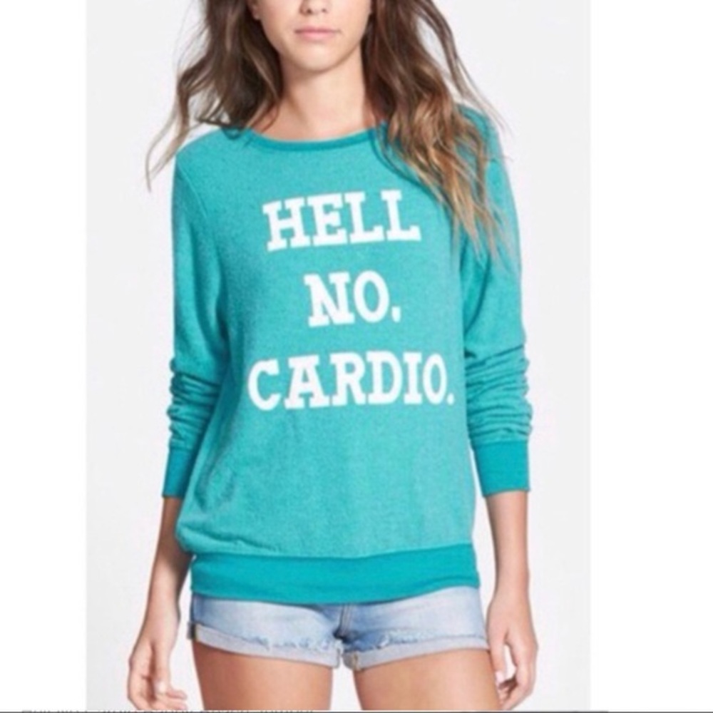 Wildfox Baggy Beach Sweatshirt Hell No Cardio